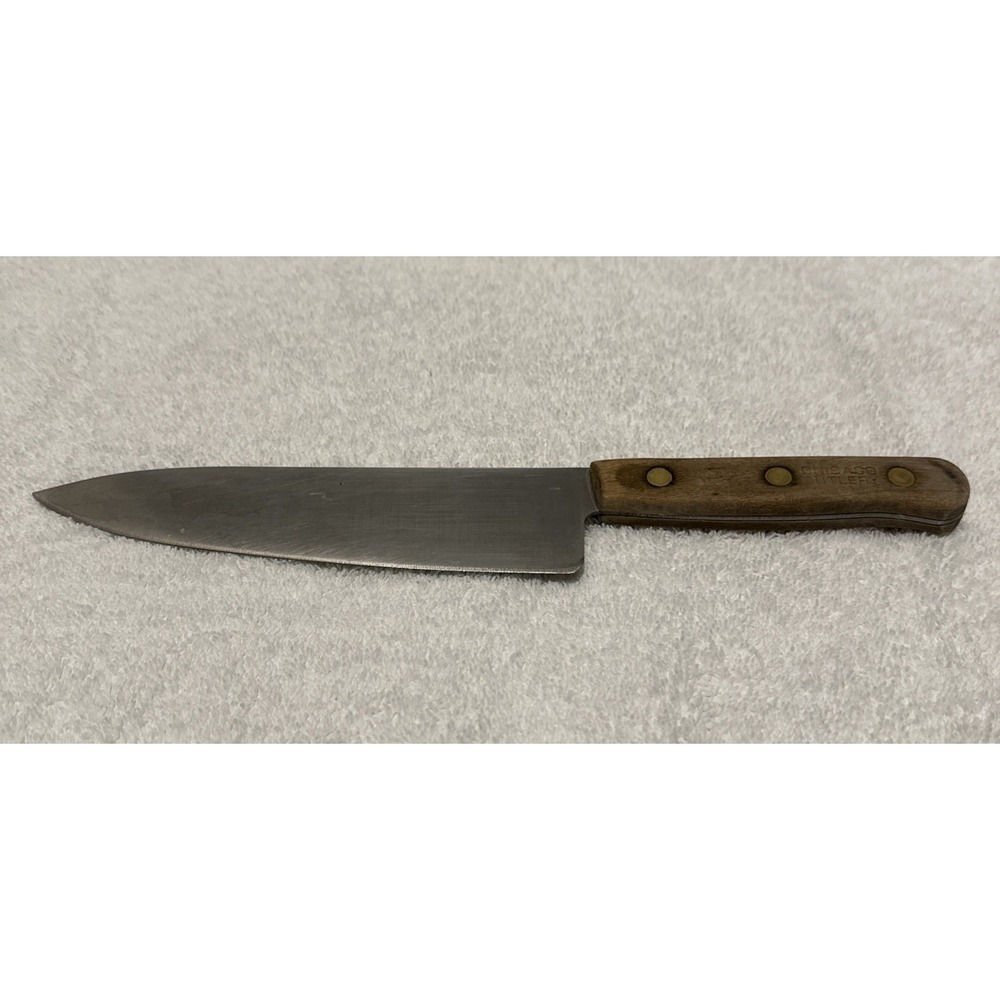 CHICAGO CUTLERY Chef's Knife 7" Blade Wood Handle USA Vintage‎